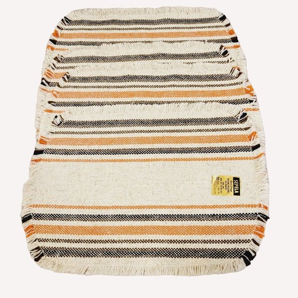 Kitchen Vintage Chicago Weaving Co Sepela Hand Fringe Table Placemats